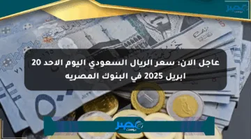 عاجل الآن: سعر الريال السعودي اليوم الأحد 20 إبريل 2025 في البنوك المصرية